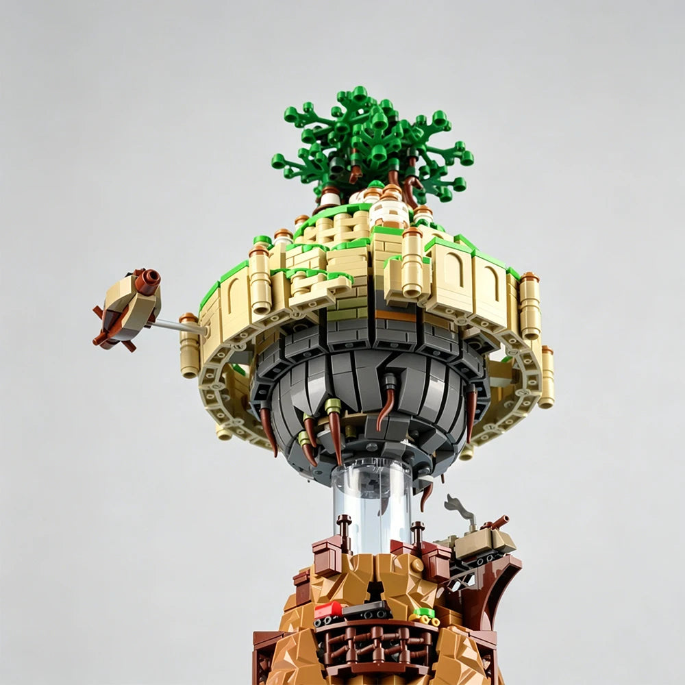 LEGO Château dans le Ciel, les remparts et les racines sous l'île