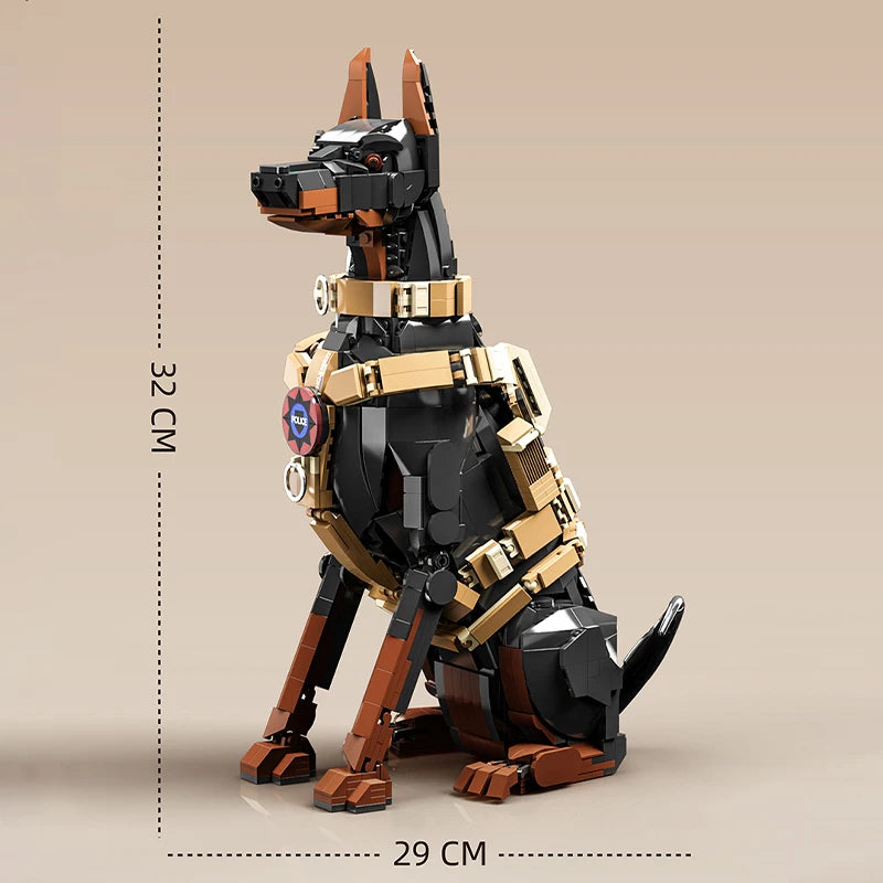 Le chien garde la posture qu'on lui donne : tête pivotante, pattes pliables, queue orientable