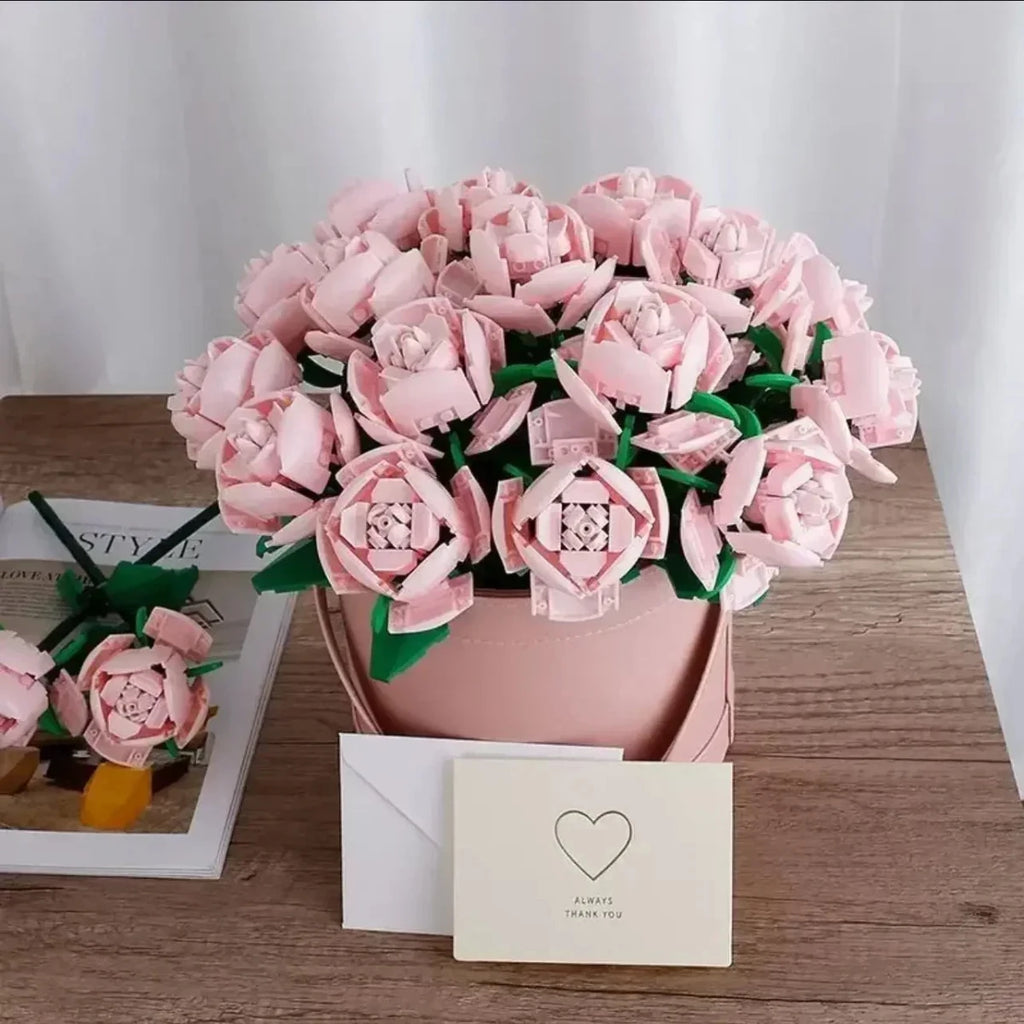 LEGO Bouquet Roses Rose Pâle - CreatiBrick