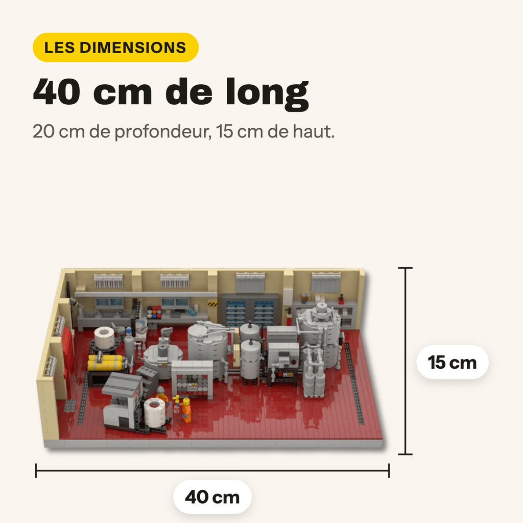 Medidas del laboratorio de Breaking Bad compatible con LEGO: 40 cm de largo, 20 cm de fondo y 15 cm de alto