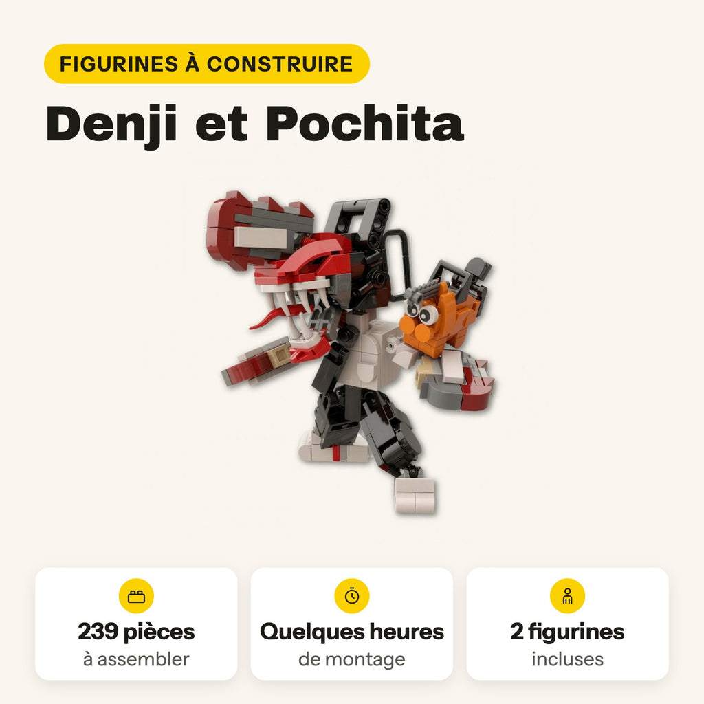 Chainsaw Man y Pochita para construir, 239 piezas compatibles con LEGO