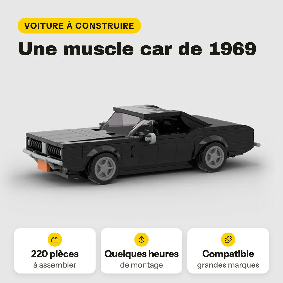 LEGO Dodge Charger 1969 negro para construir