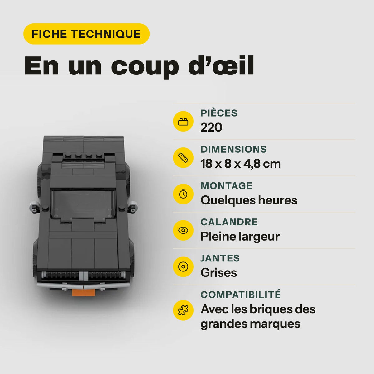 LEGO Dodge Charger 1969 negro para construir