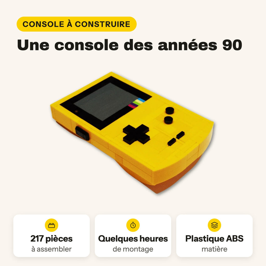 Consola Game Boy Color amarilla para construir, 217 piezas compatibles con LEGO