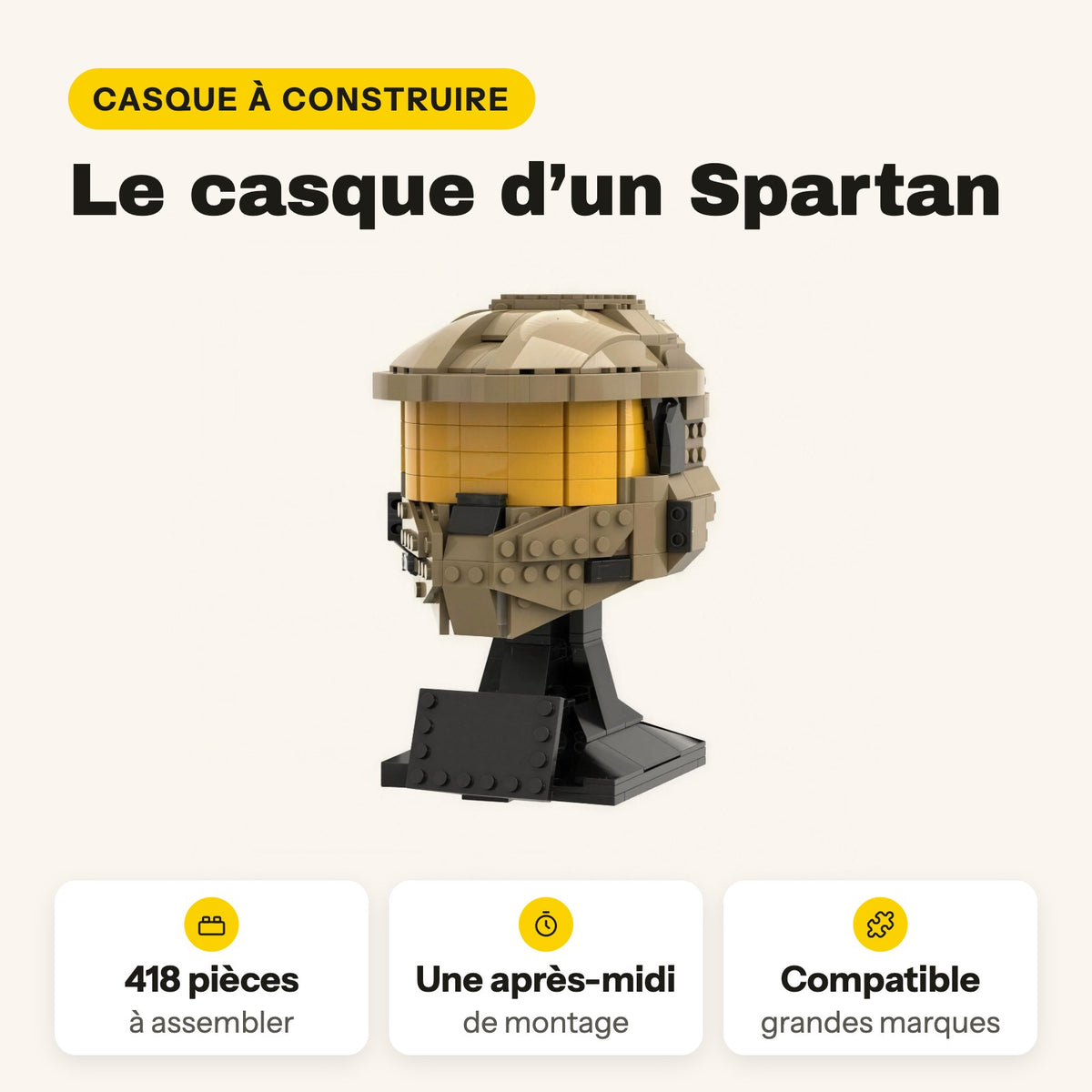Casco de Halo para construir, 418 piezas compatibles con LEGO