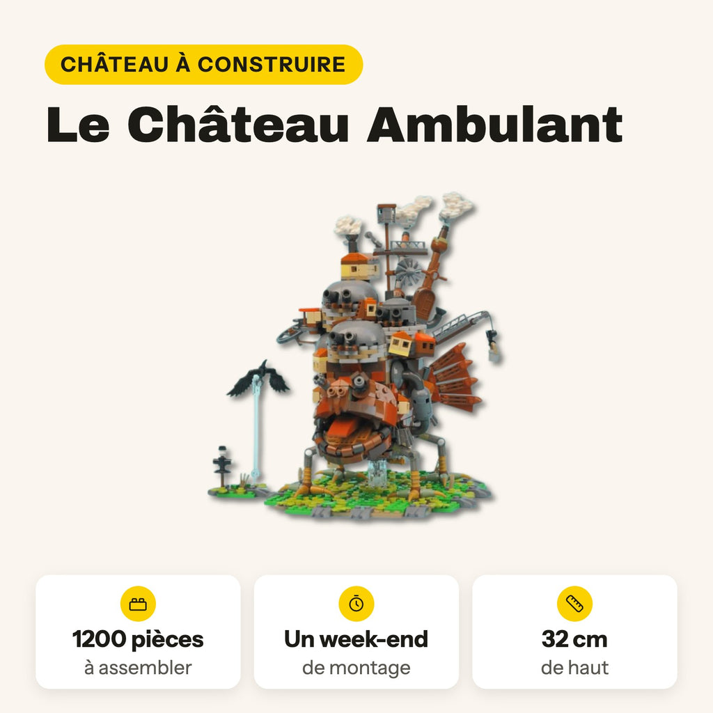 El castillo ambulante para construir, 1.200 piezas compatibles con LEGO, 32 cm de alto