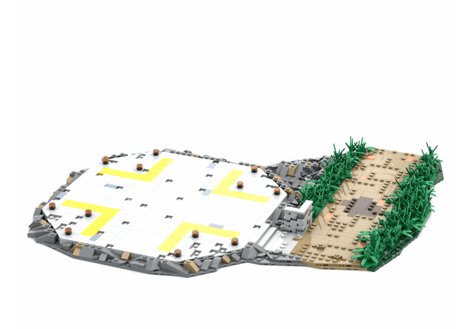 Jurassic Park LEGO Diorama Helipad - CreatiBrick