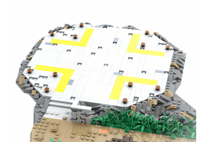 Jurassic Park LEGO Diorama Helipad - CreatiBrick