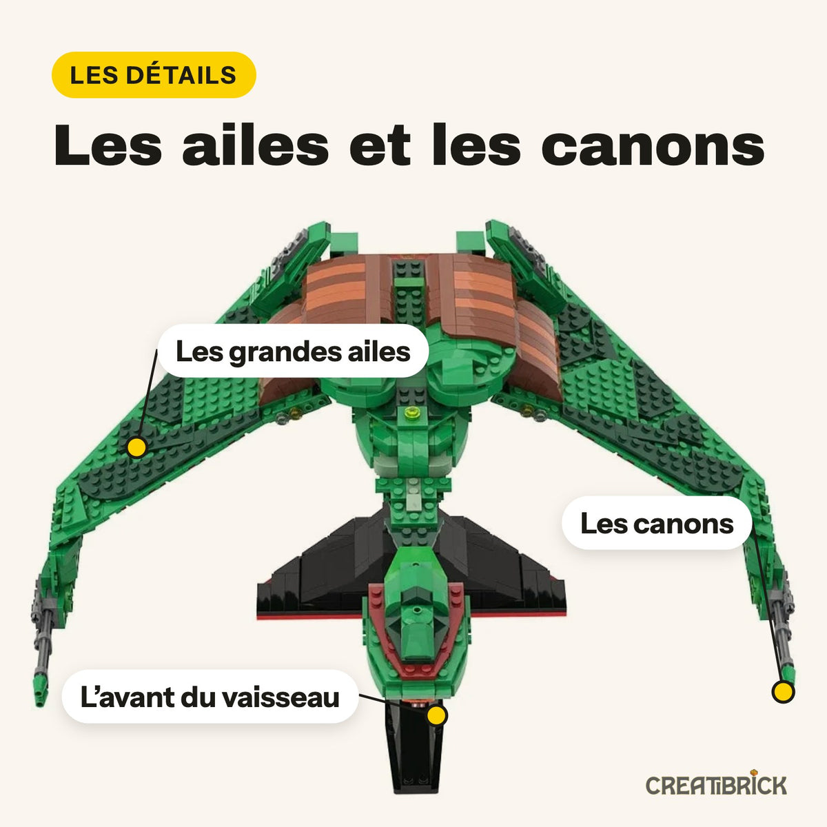 Nave Klingon de Star Trek para construir, las alas y los cañones