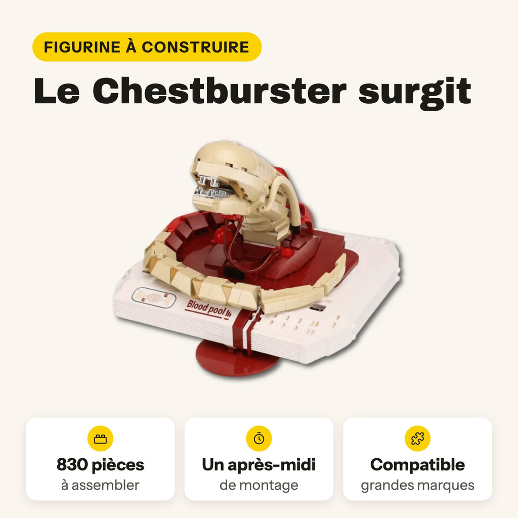 Chestburster de Alien para construir, 830 piezas en ladrillos compatibles con LEGO