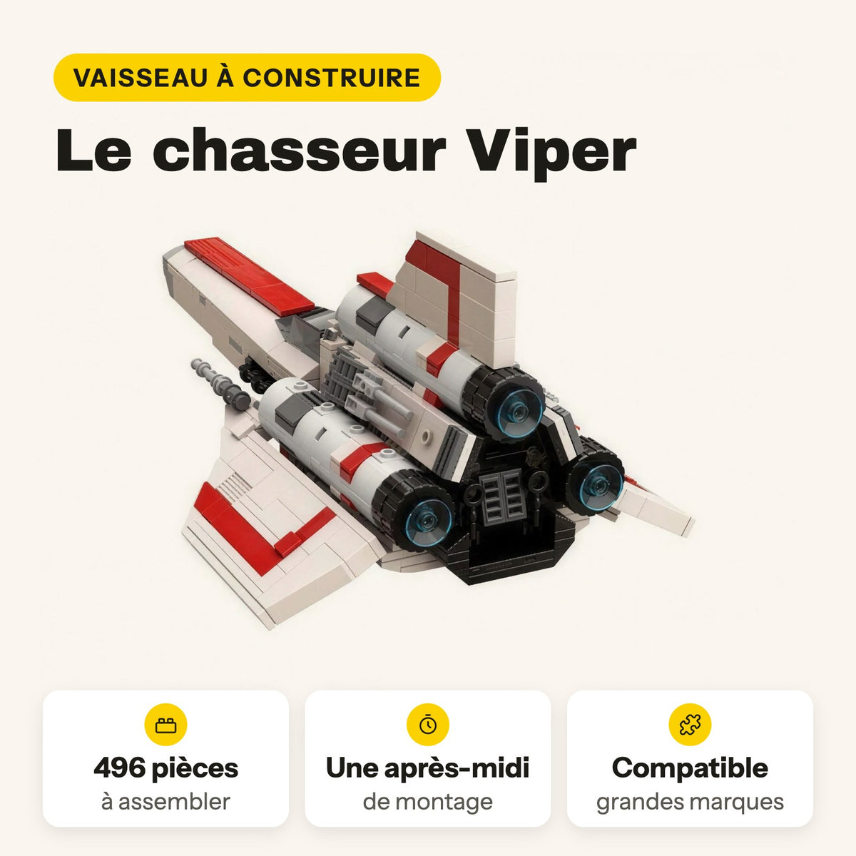Nave Viper de Battlestar Galactica para construir con ladrillos compatibles con LEGO