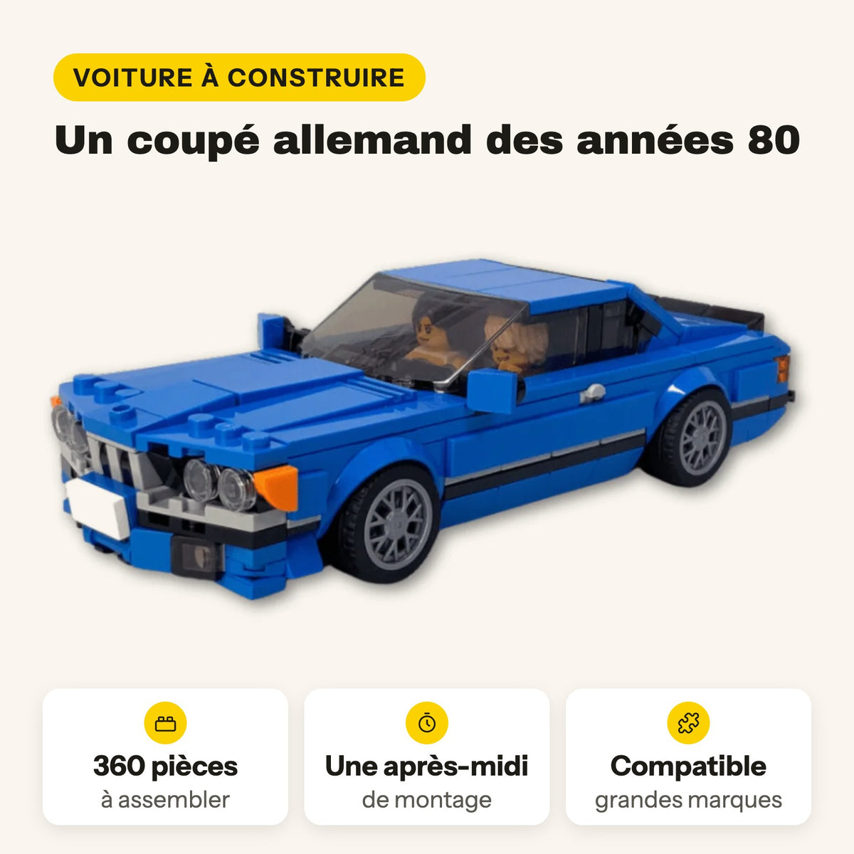 LEGO BMW 635 CSi azul para construir, 360 piezas
