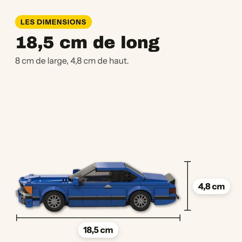 LEGO BMW 635 CSi, medidas: 18,5 x 8 x 4,8 cm