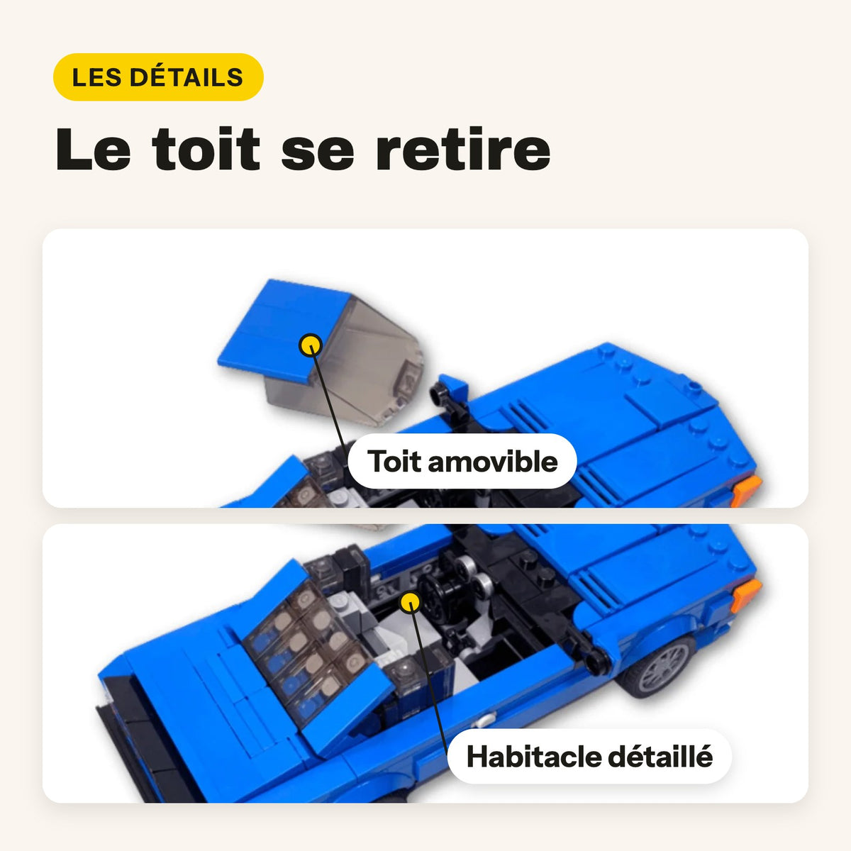 LEGO BMW 635 CSi, techo que se retira y habitáculo a la vista