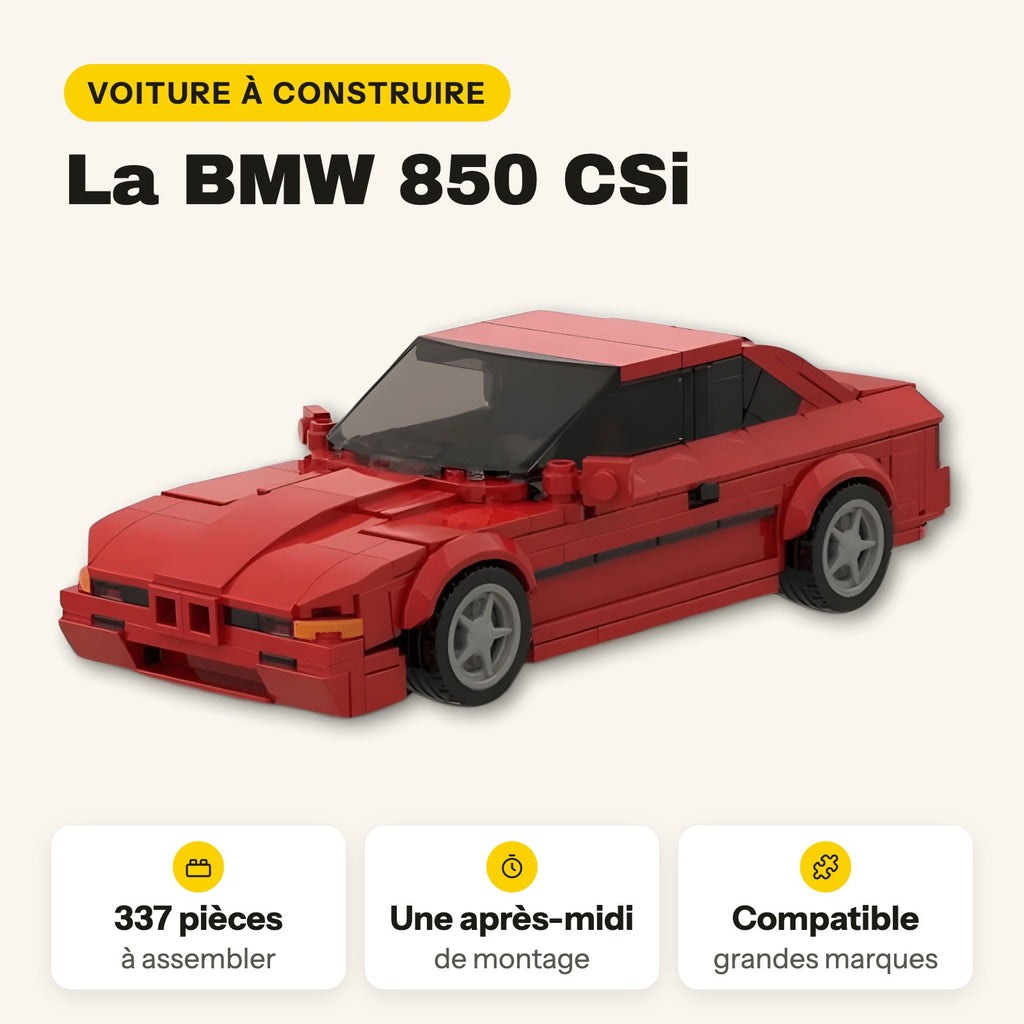 BMW 850 CSi para construir, 337 piezas, ladrillos compatibles con LEGO