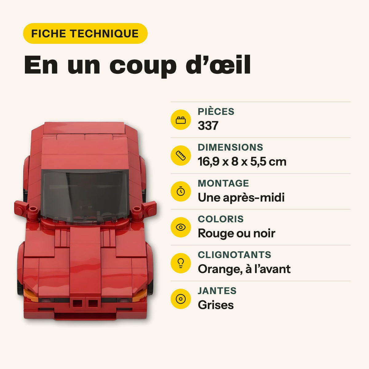 Ficha técnica del BMW 850 CSi para construir, en rojo o negro, 337 piezas