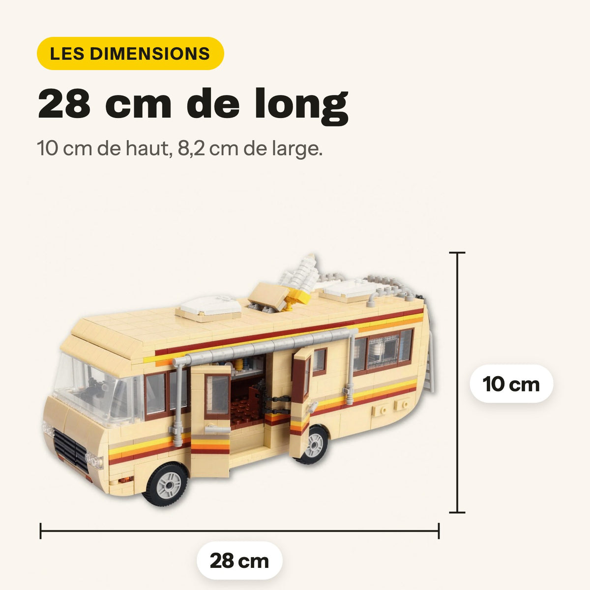 Autocaravana de Breaking Bad de ladrillos, 28 x 8,2 x 10 cm
