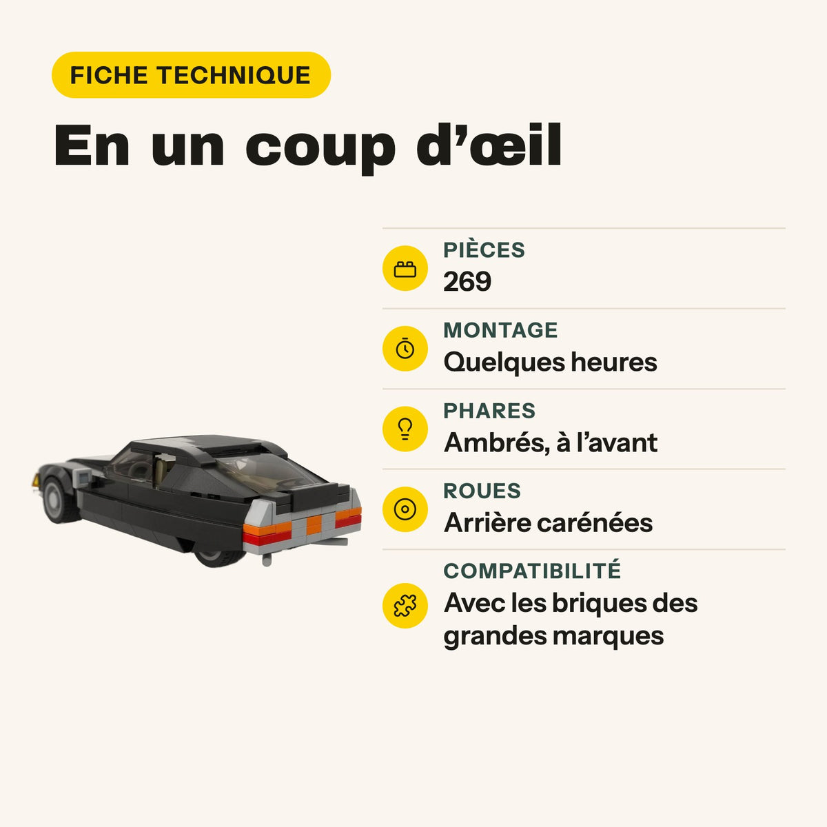 LEGO Citroën SM negro para construir