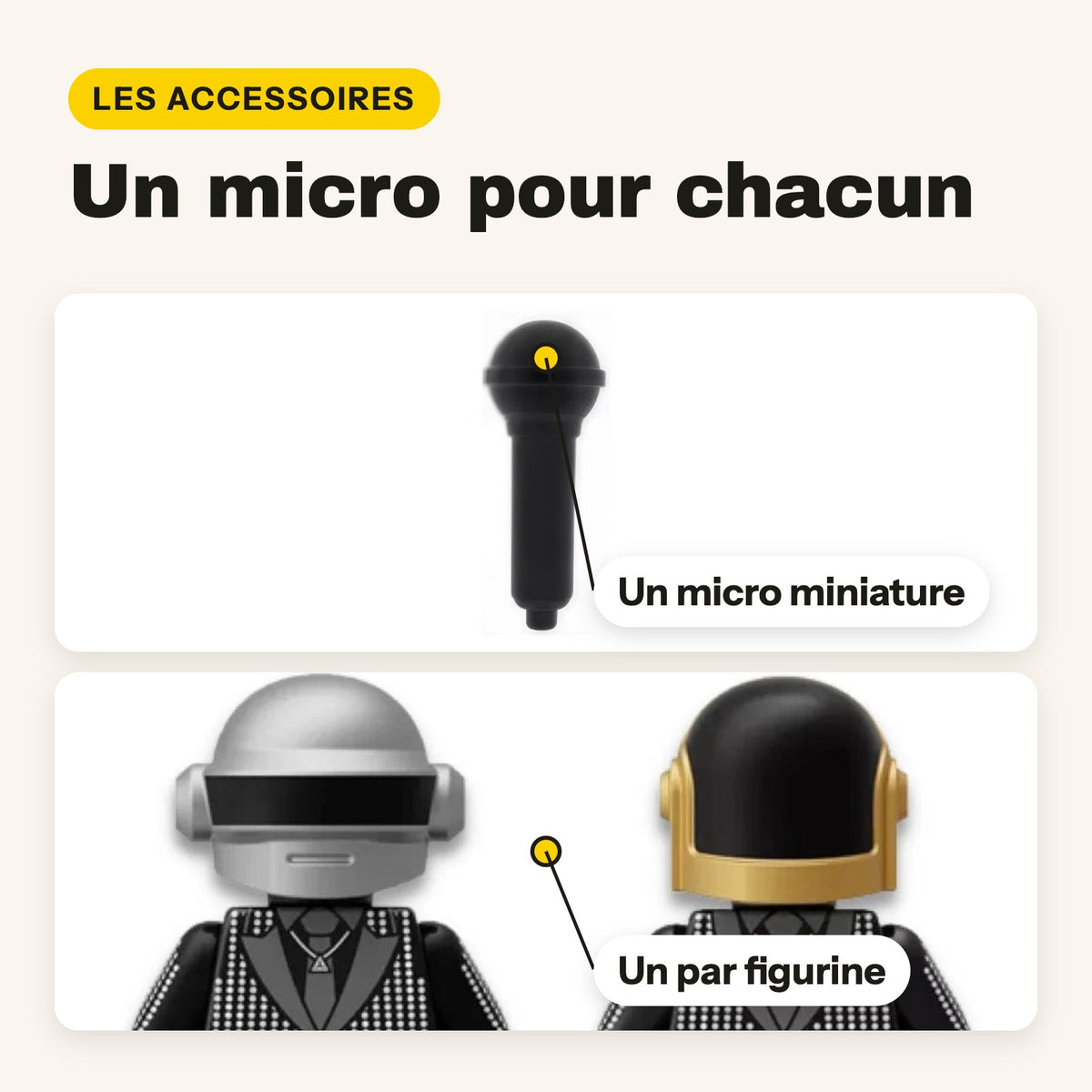 Micro incluido con cada minifigura de Daft Punk