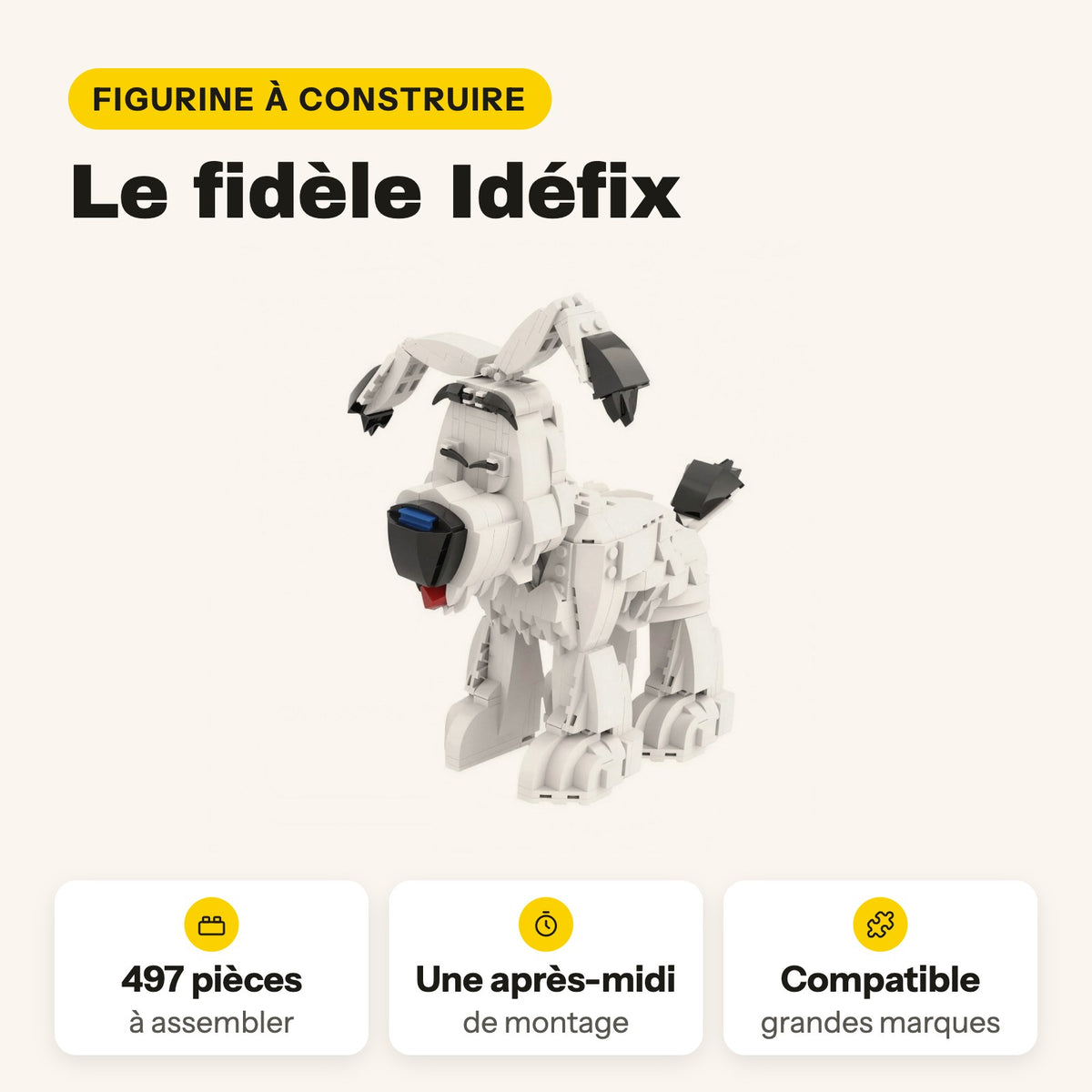 Idéfix para construir, 497 piezas compatibles con LEGO