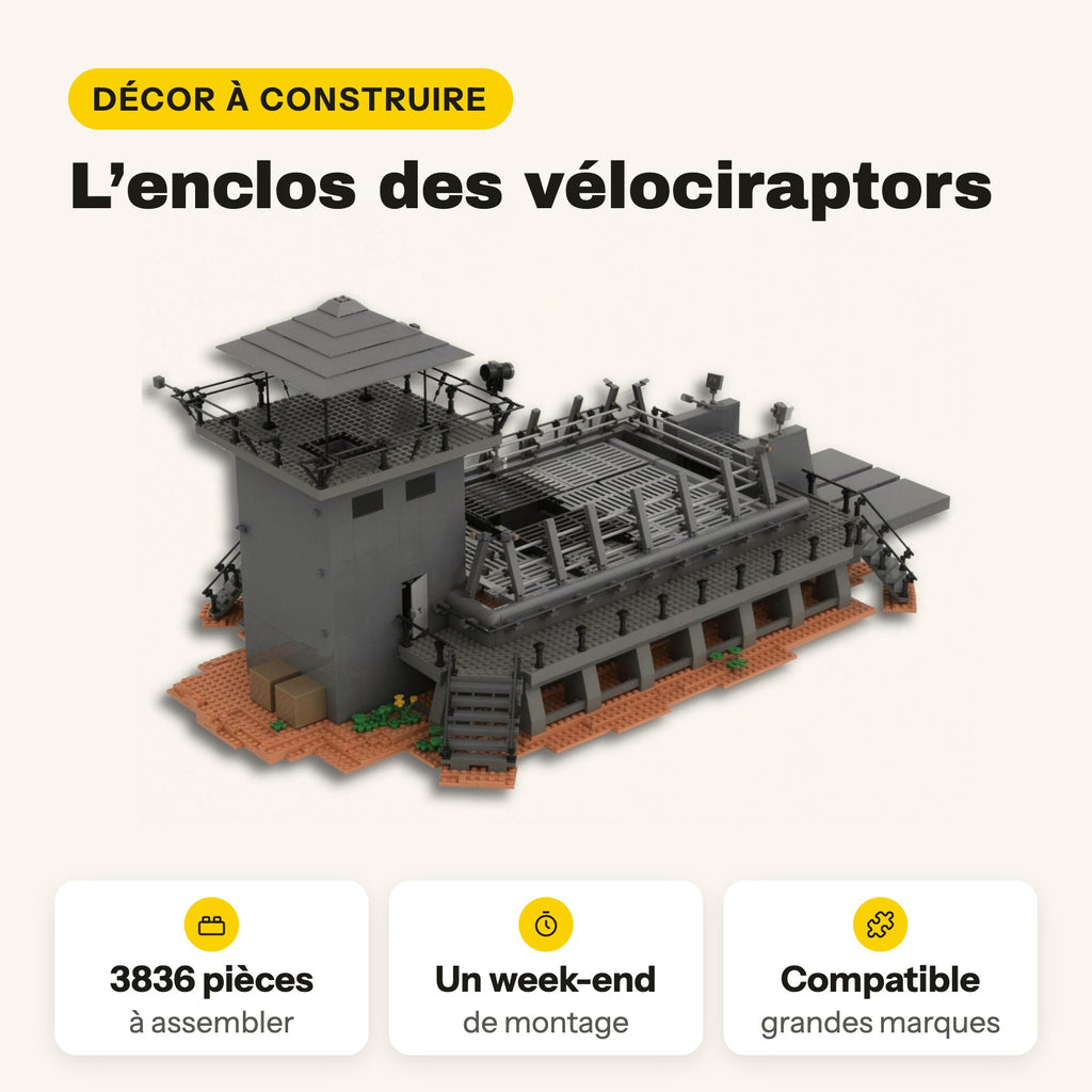 LEGO Jurassic Park recinto de raptores para construir, con su torre