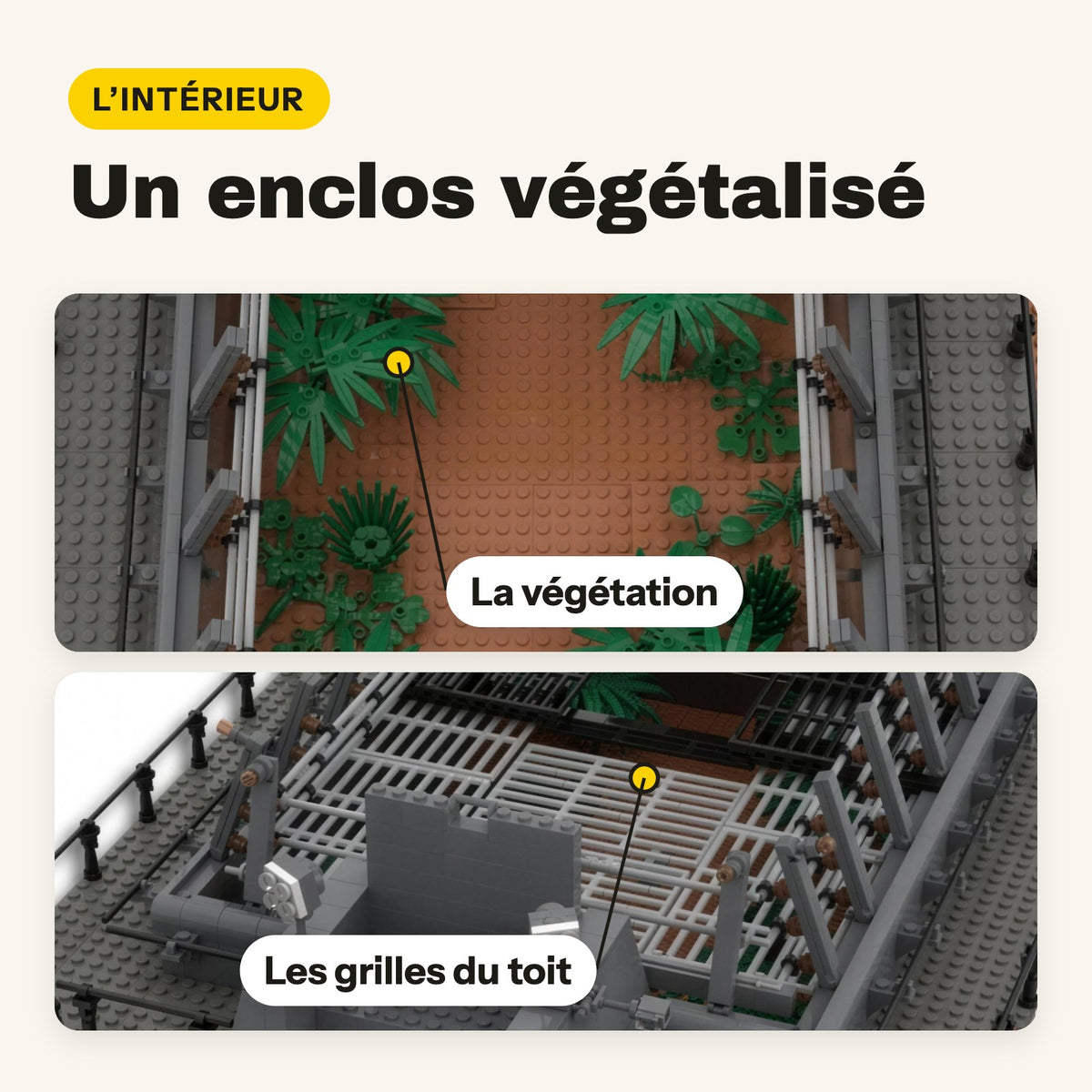 LEGO Jurassic Park recinto de raptores para construir, con su torre