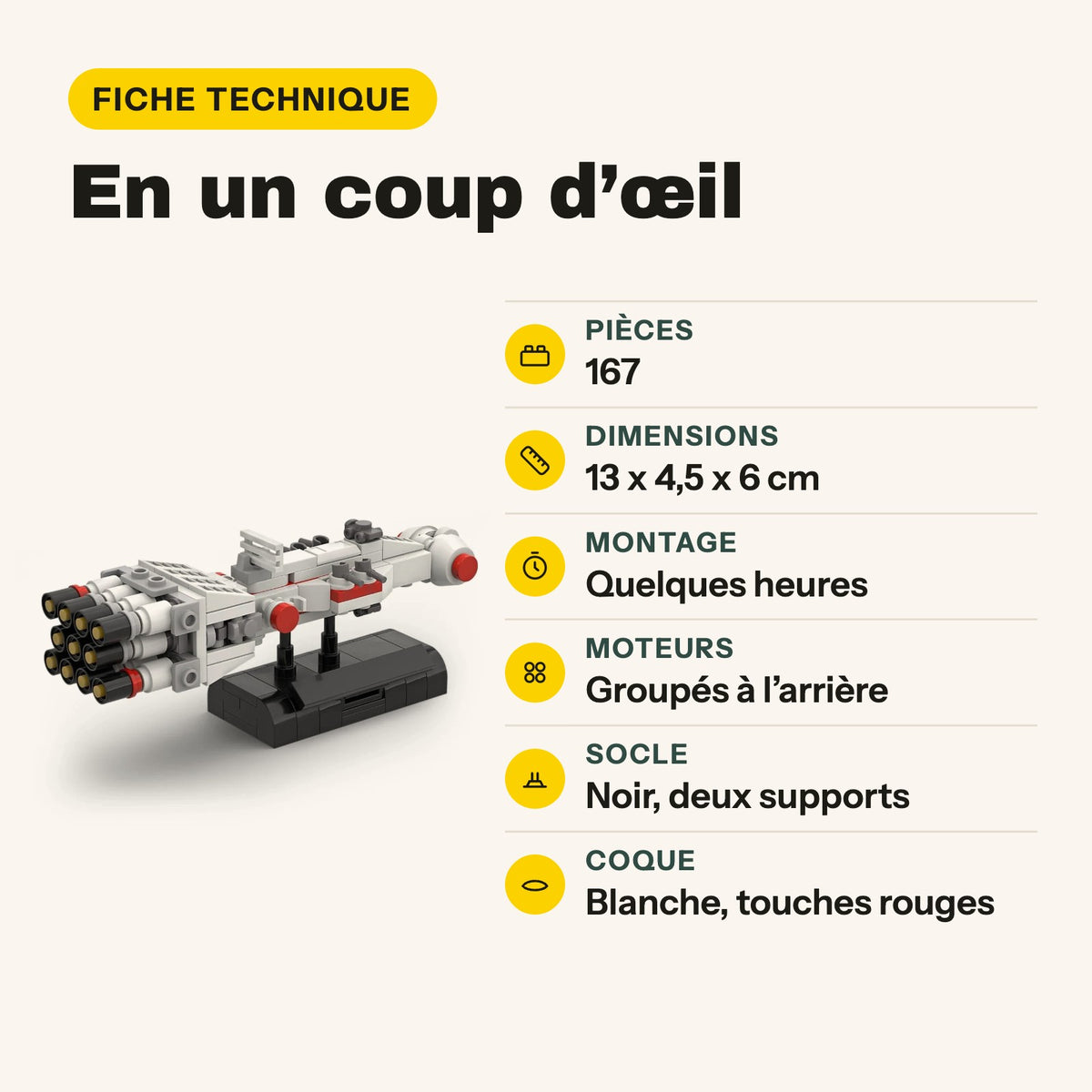 Ficha técnica de la Tantive IV compatible con LEGO