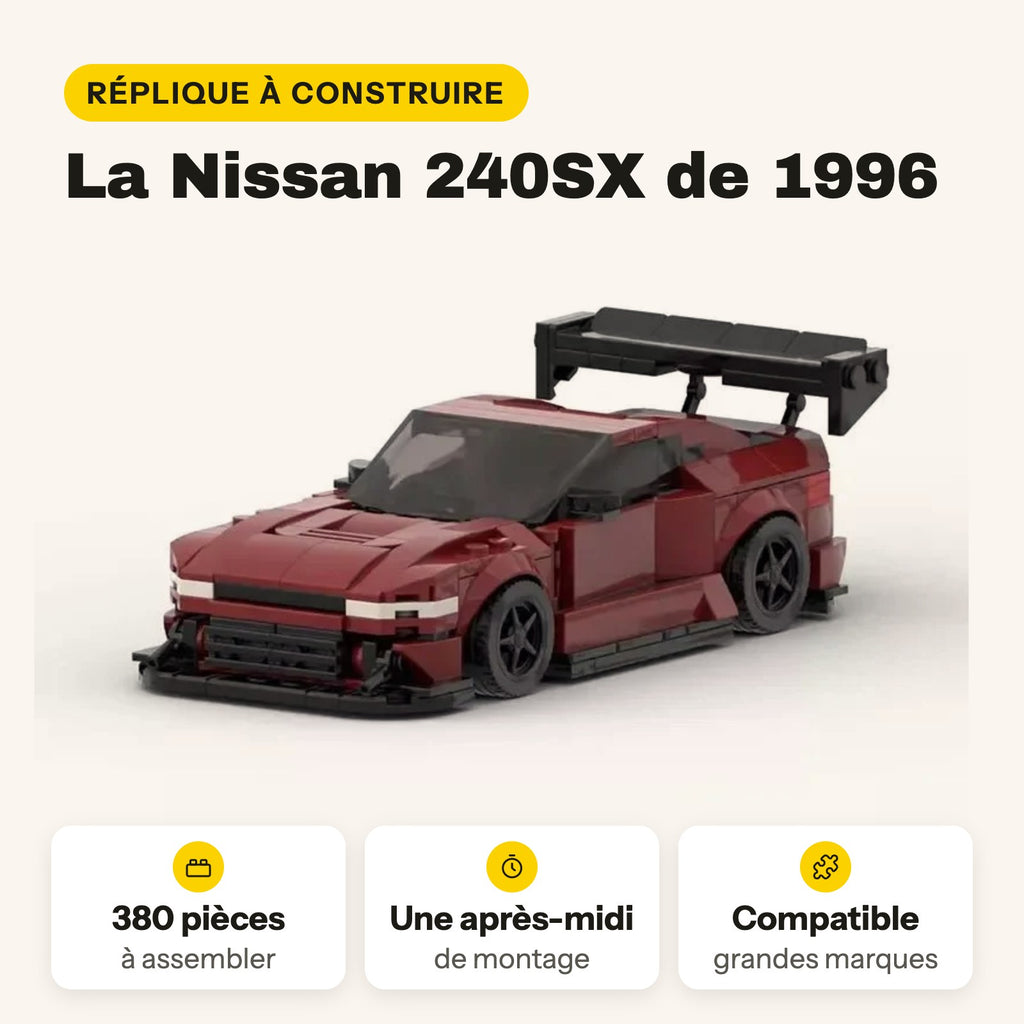 Nissan 240SX 1996 para construir, 380 piezas compatibles con LEGO