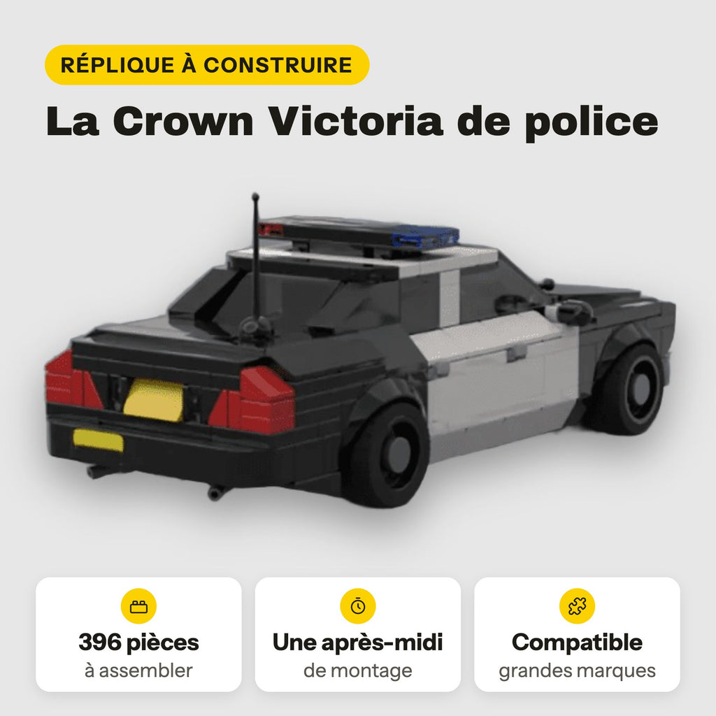 Ford Crown Victoria de policía para construir, 396 piezas compatibles con LEGO