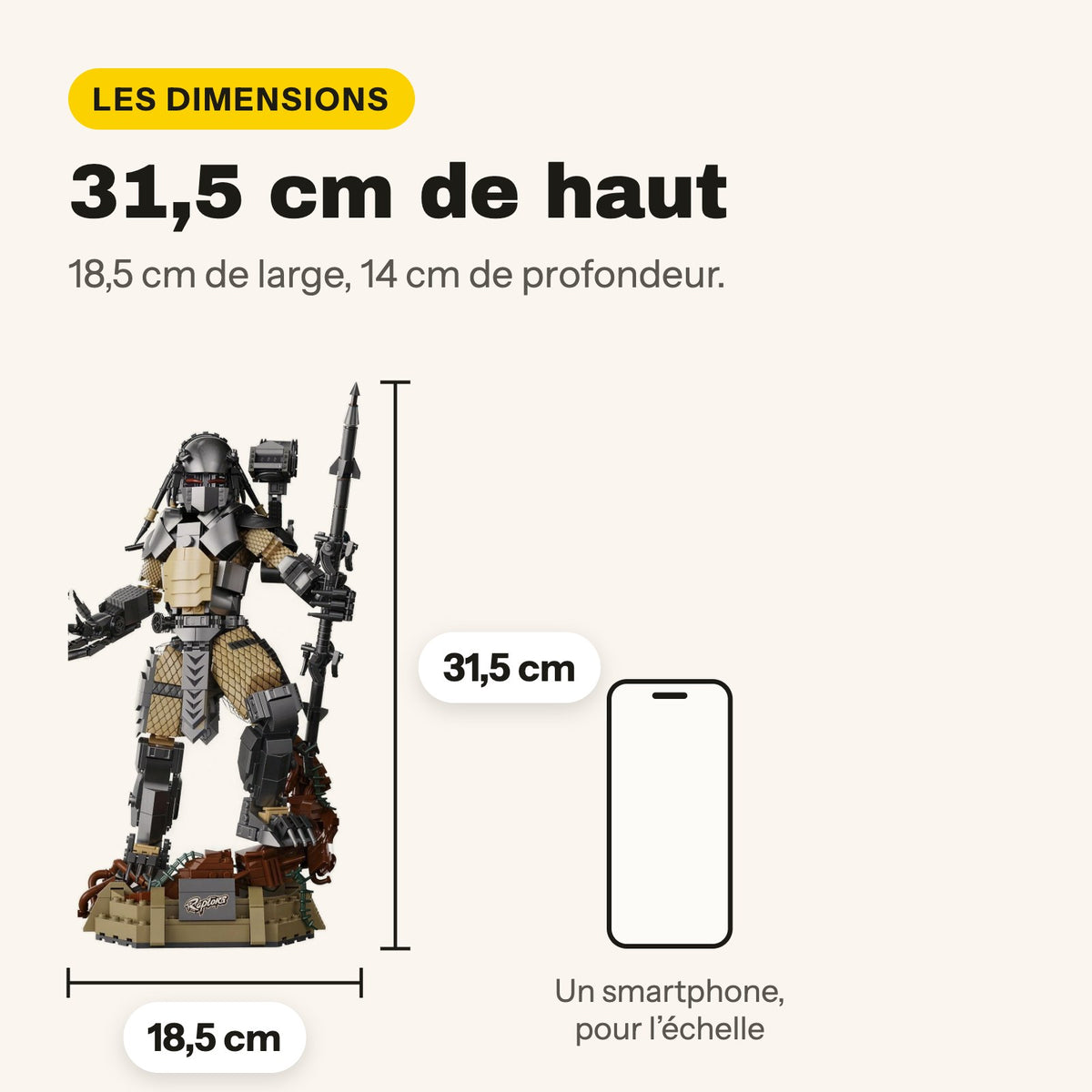 Medidas de la figura de Predator compatible con LEGO