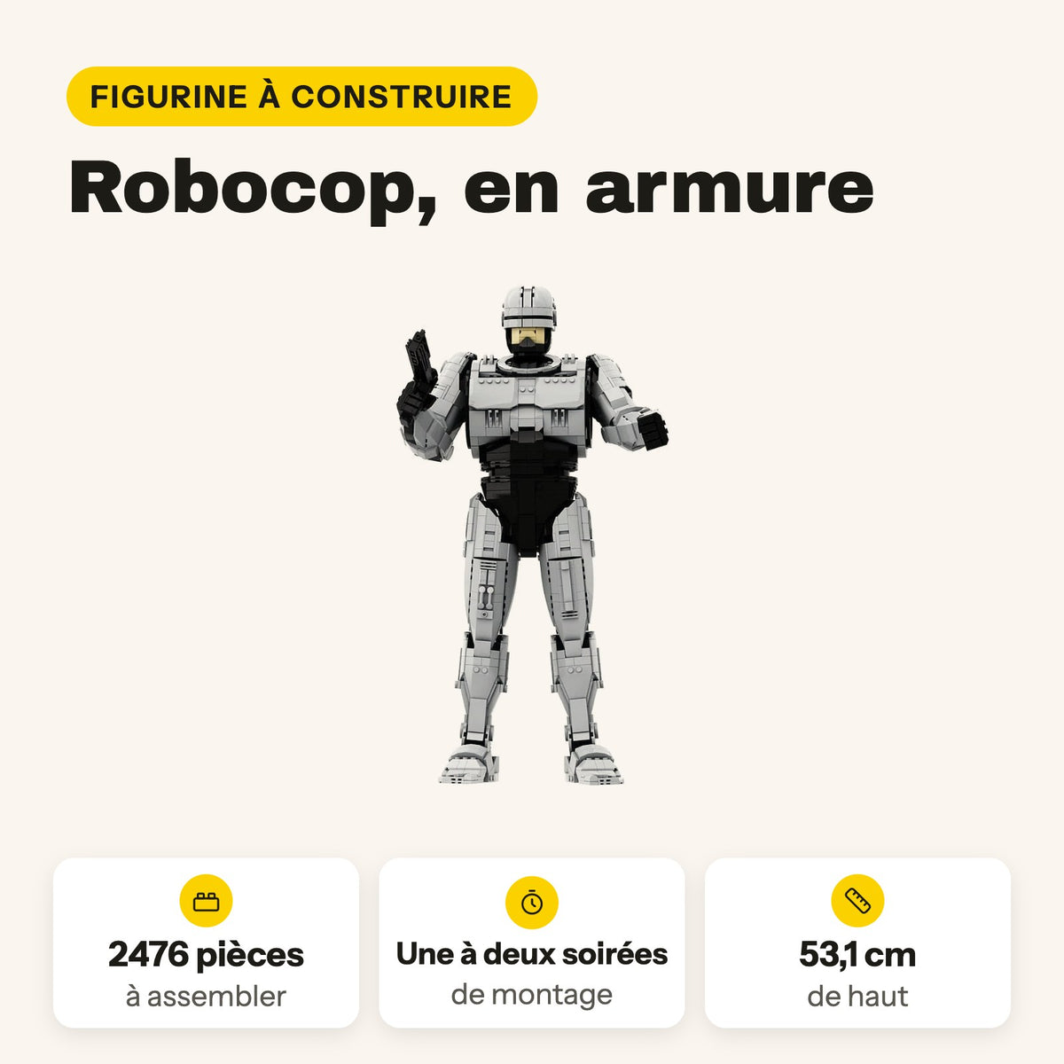 Figura de Robocop para construir, 2.476 piezas compatibles con LEGO