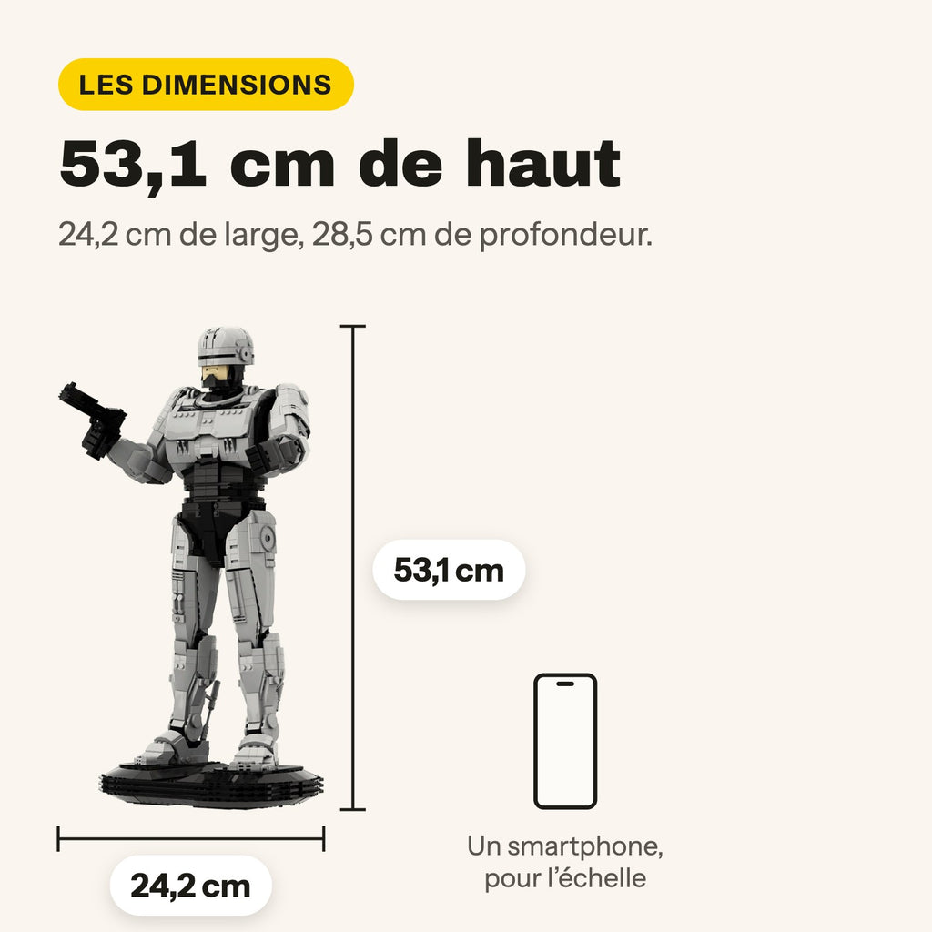 Medidas de la figura de Robocop de ladrillos