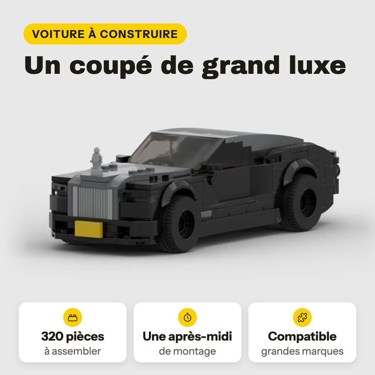 Rolls-Royce Wraith para construir, 320 piezas de ladrillos compatibles con LEGO
