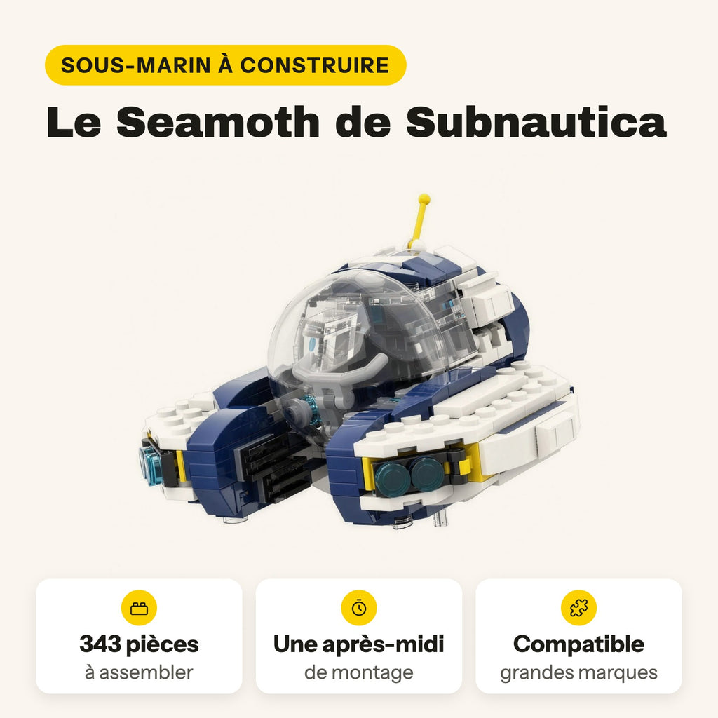 Submarino Seamoth de Subnautica para construir, 343 piezas compatibles con LEGO