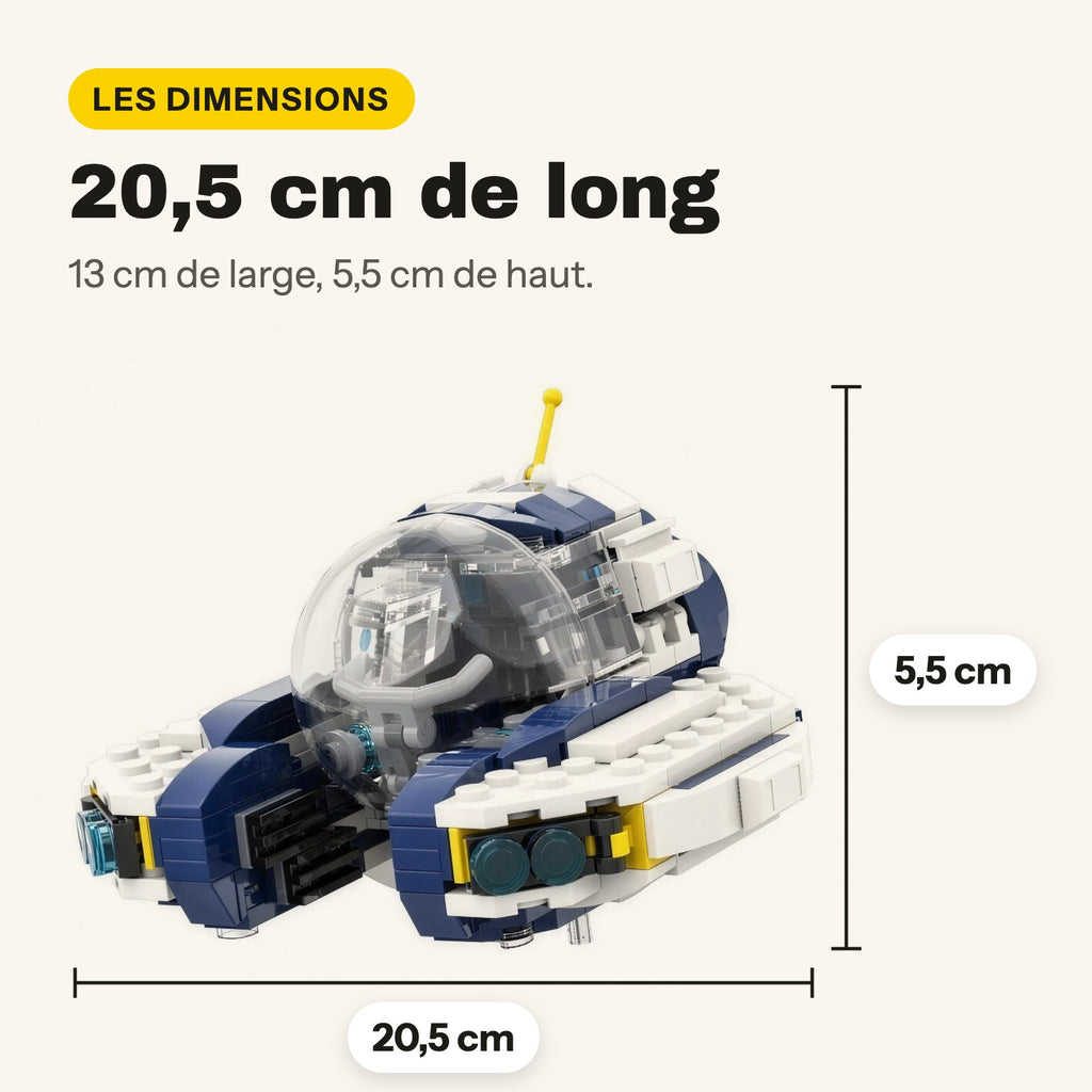 Medidas del Seamoth de Subnautica de ladrillos compatibles con LEGO