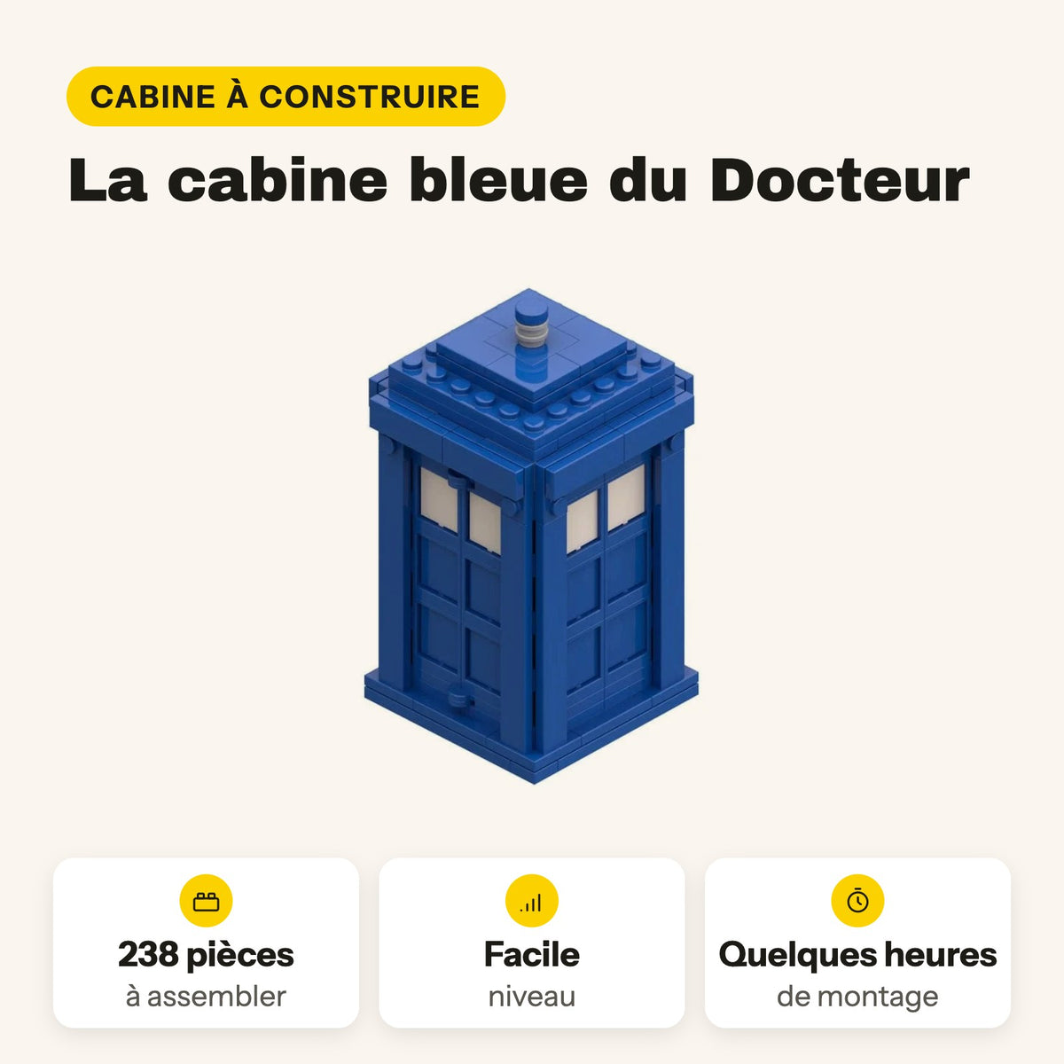 LEGO Tardis, cabina para construir de 238 piezas