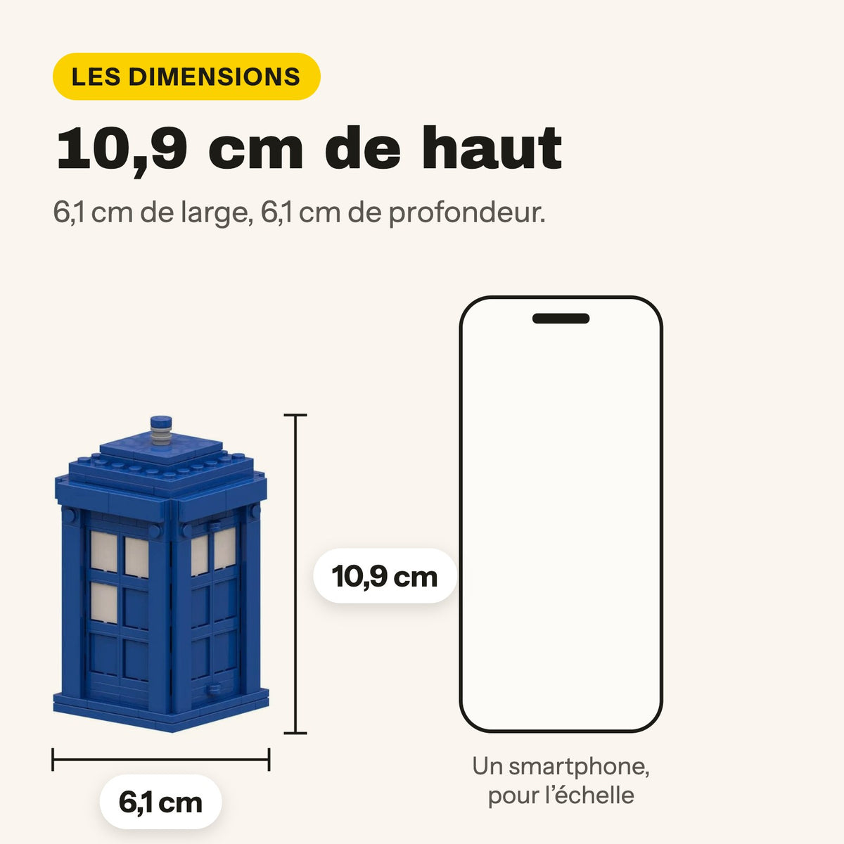 LEGO Tardis, 10,9 cm de alto