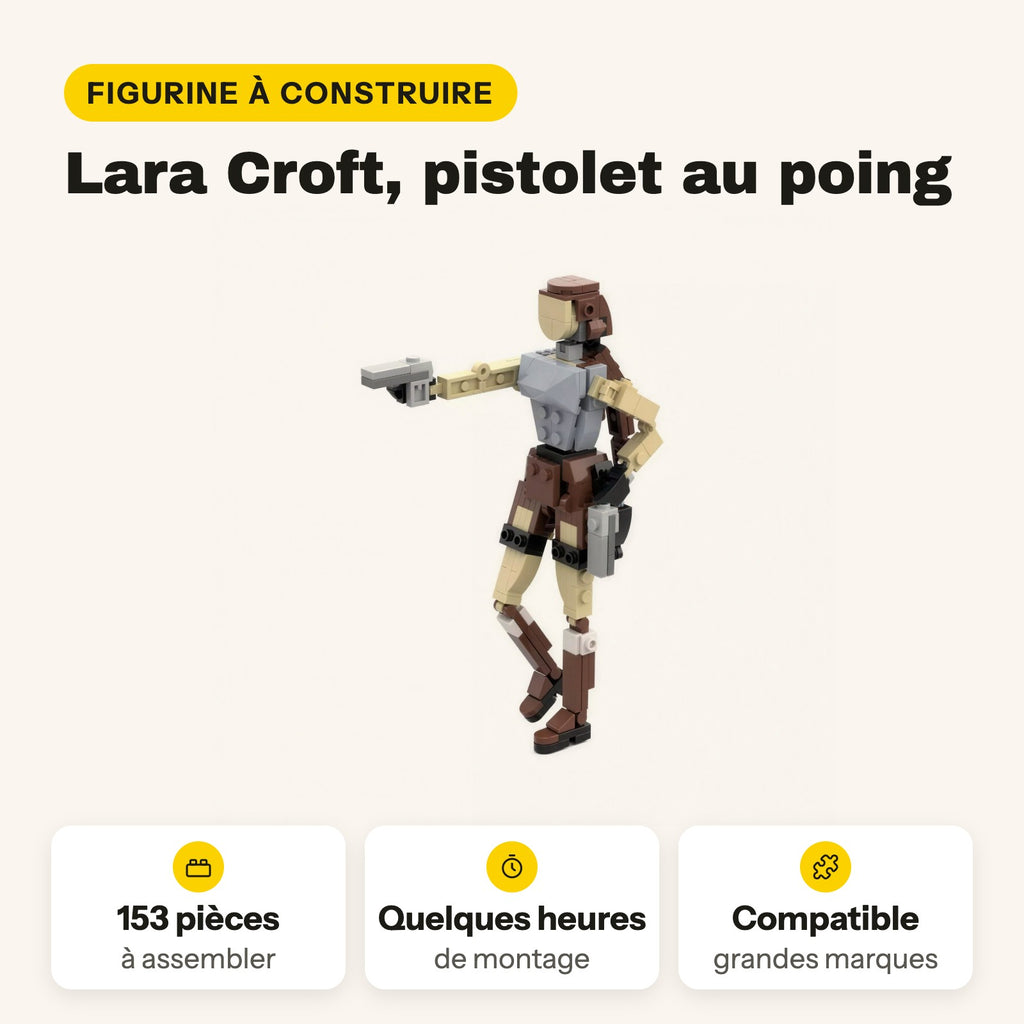 Figura de Lara Croft de Tomb Raider para construir, 153 piezas compatibles con LEGO