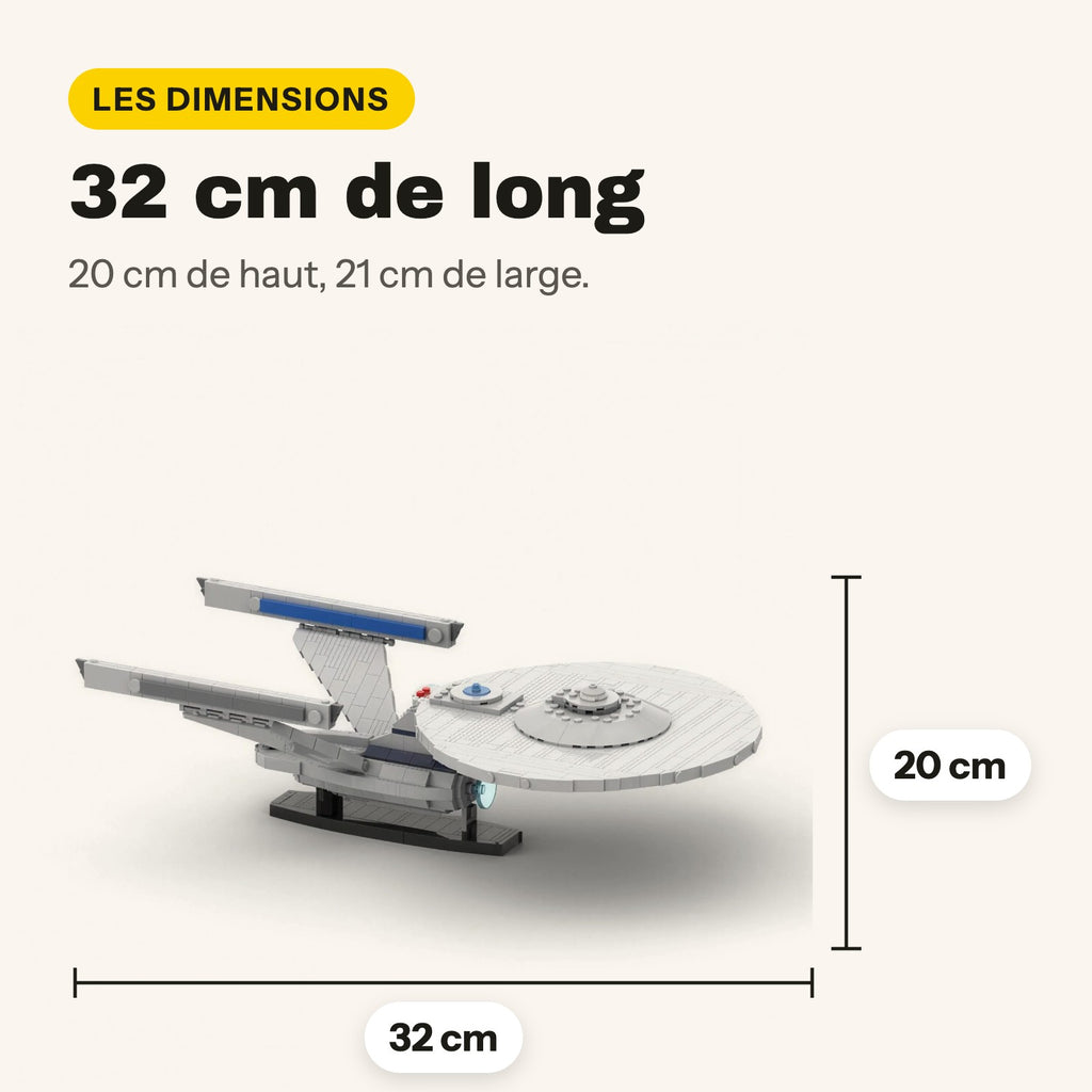 Medidas de la USS Enterprise de ladrillos compatibles con LEGO