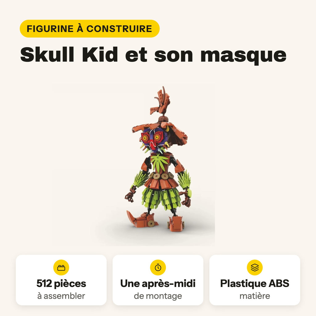 Skull Kid y la máscara de Majora para construir, 512 ladrillos de construcción compatibles con LEGO
