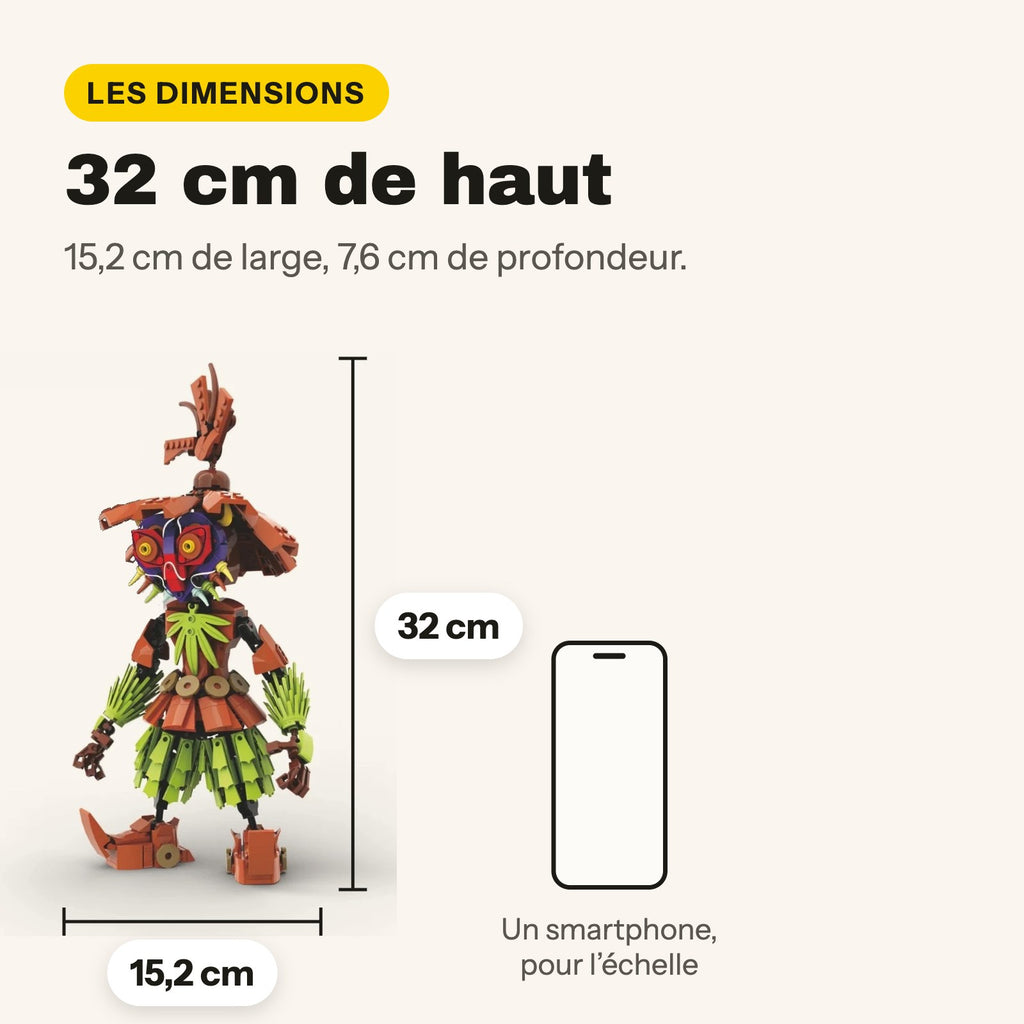 Medidas de la figura de Zelda Majora's Mask compatible con LEGO