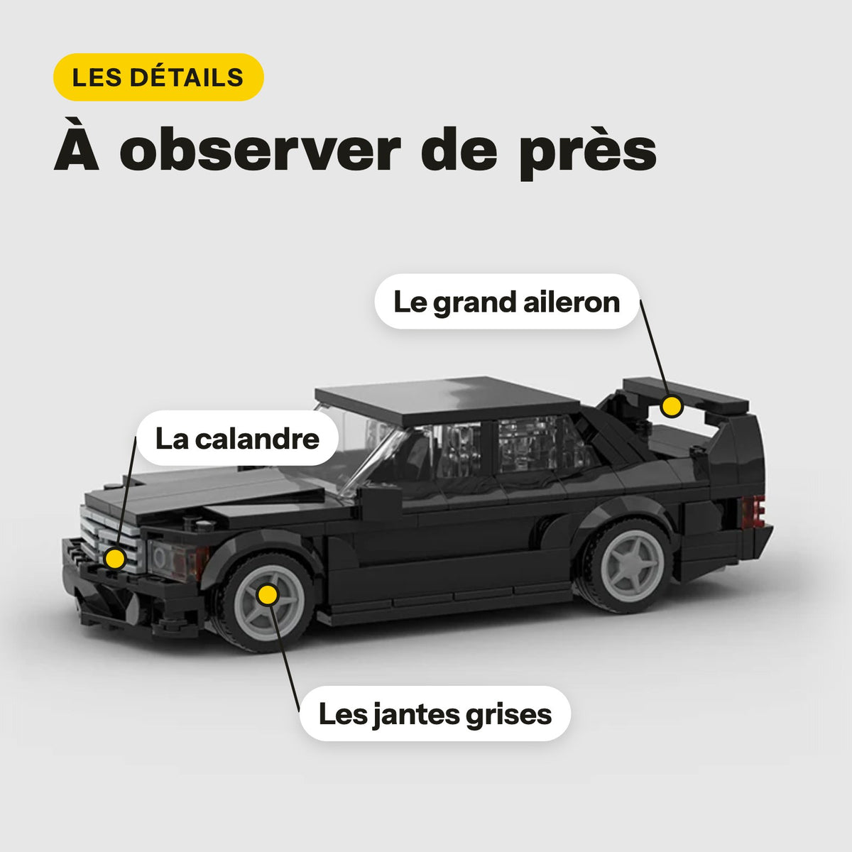 LEGO Mercedes 190E Evolution II negro para construir
