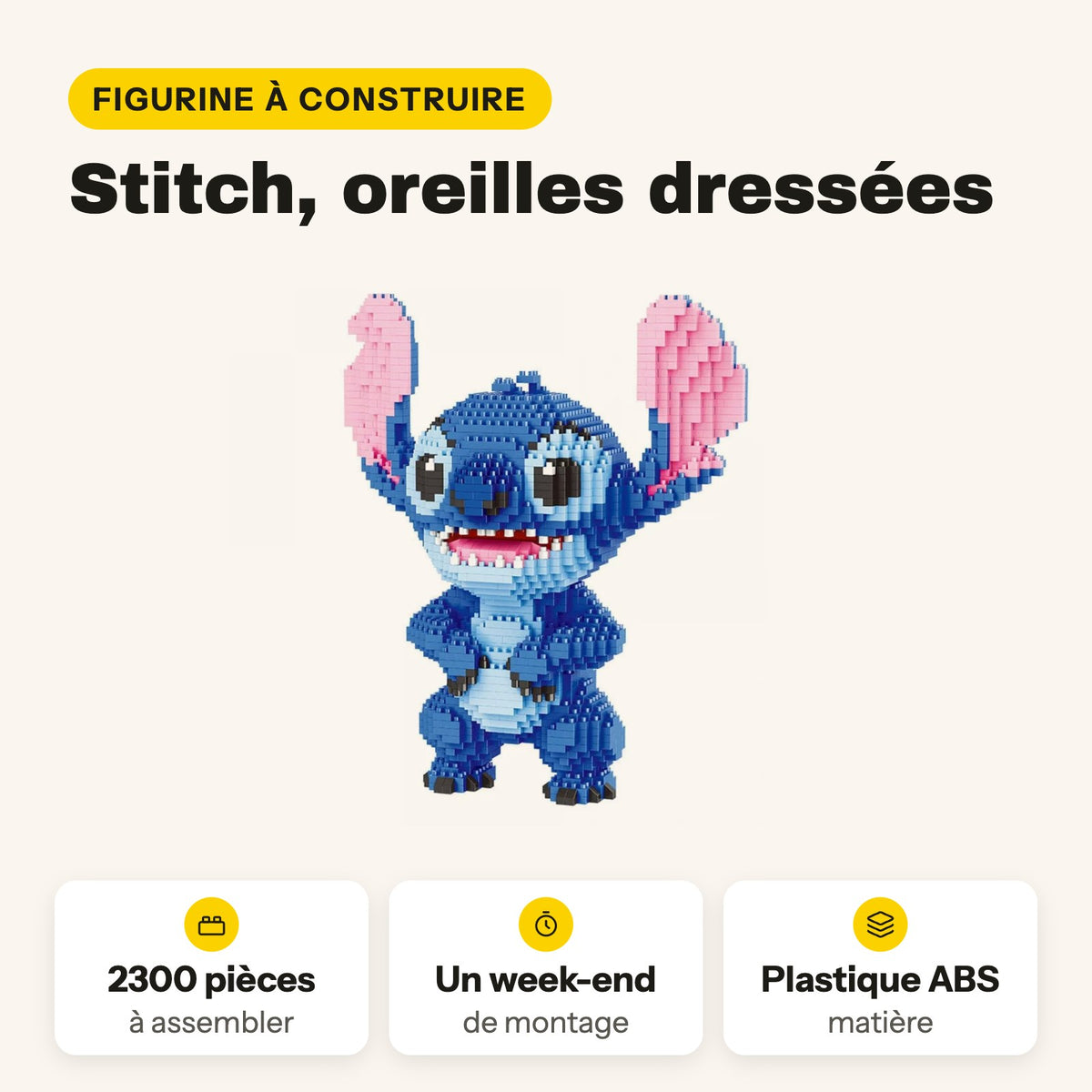 Nanoblock Stitch para construir, 2.300 piezas mini