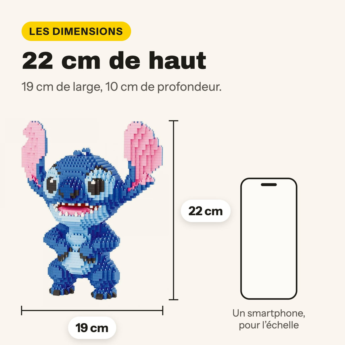 Medidas de la figura Nanoblock Stitch