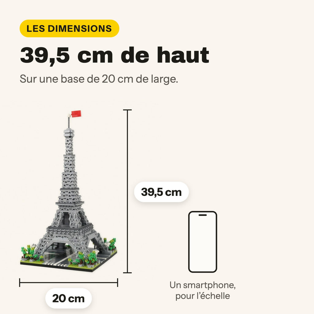 Nanoblock Torre Eiffel para construir, piezas mini