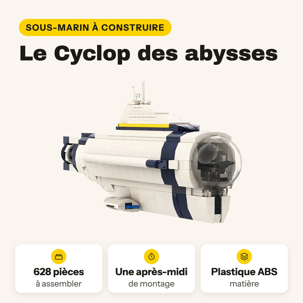 Submarino Cyclops de Subnautica para construir, ladrillos compatibles con LEGO