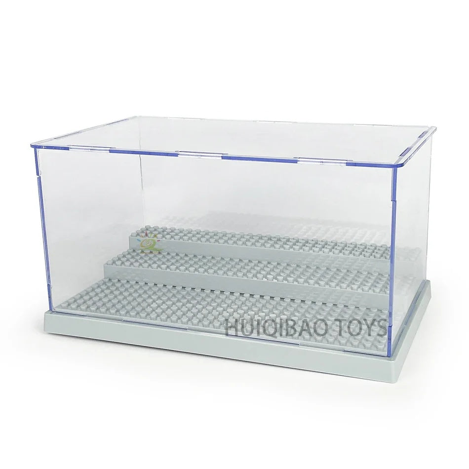 Vitrine Figurine LEGO, gradins gris