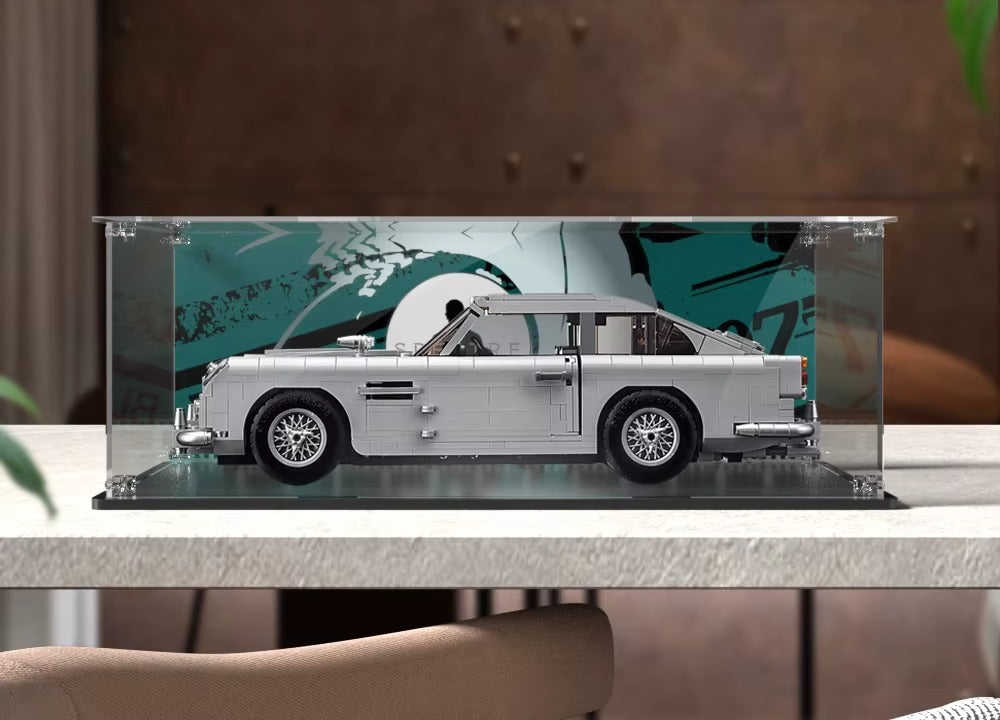 Vitrine LEGO Aston Martin 007 avec fond décoré